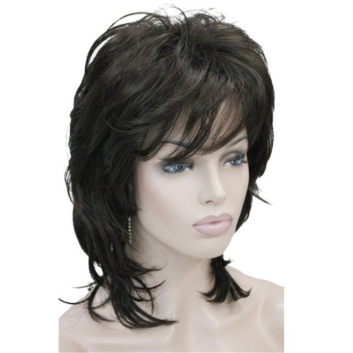 Aimole Soft Shaggy Layered Medium Length Classic Cap Synthetic Women Wigs Chestnut Brown (6 Chest...
