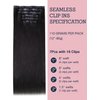 Human Hair Clip in Extensions Seamless Clip in Hair Extensions Human Hair Clip in Hair Extensions,Extensiones de Cabello Humano Yaki Straight 110g 16 inch Natural Black,100% Remy Human Hair Clip ins