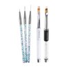 LWBTOSEE 2pc Nail Ombre Brush Nail Art Painting Pen Brush UV Gel Polish Gradient Color Rhinestone Crystal Acrylic Nail Drawing Pen