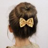 Love Fairy 3-Inch Glitter Bow Hairpin - Sparkling Sequin Bow Tie Hair Clip for Girls,Teens, and Women (Gold)
