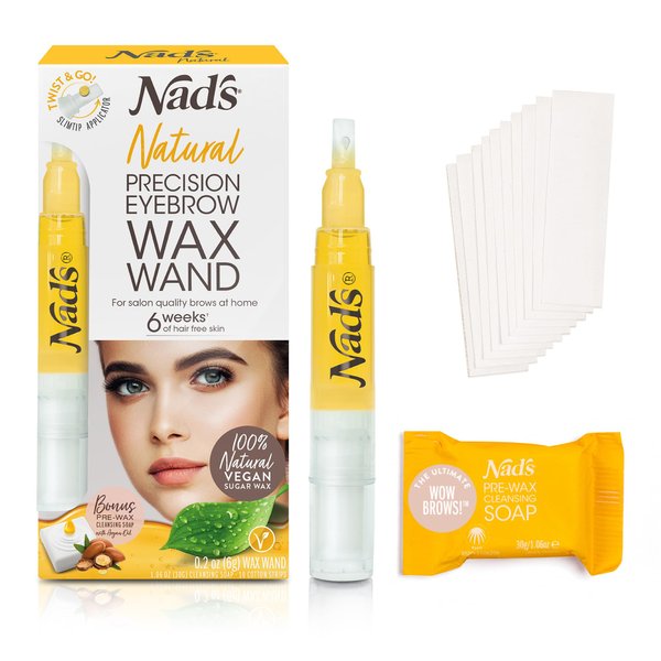 Nad's Eyebrow Shaper Wax Kit - Natural All Skin Types - Eyebrow Facial Hair Removal For Women