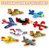 ArtCreativity Foam Airplanes For Kids - Bulk Set of 72 - Lightweight Planes with Various Designs - Individually Packed Foam Glider Planes for kids - Fun Airplane Party Favors for Boys and Girls