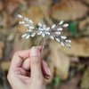 Unicra Bride Wedding Crystal Hair Pins Bridal Hair Pieces Wedding Hair Accessories for Women and Girls Pack of 1 (Silver)