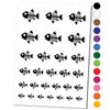 Fish Skeleton Bones Temporary Tattoo Water Resistant Fake Body Art Set Collection - Black (One Sheet)