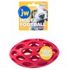 JW Pet Hol-ee Football Dog Toy Puzzle Ball, Natural Rubber, Medium (6.5 Inch Length), Colors May Vary