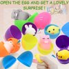 24PCS Easter Eggs + 24PCS Mochi Squishy Toys, Surprise Eggs Filled Mini Animal Squishy Stress Relief Toys for Kids Easter Mochi Squishies Party Favor, Easter Basket Stuffers, Easter Eggs Fillers Gifts