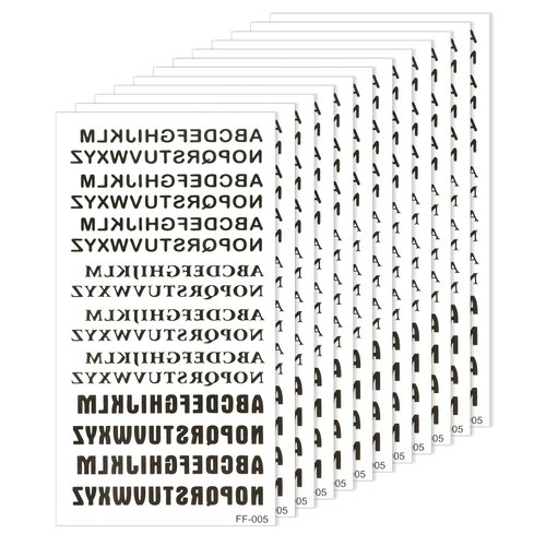 12 Sheets Temporary Tattoo Letters Self-adhesive Custom Temporary Tattoos Fake Letters Tattoo Stickers for Women and Men