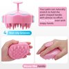 FREATECH Hair Scalp Massager Shampoo Brush with Soft Silicone Bristles for Scalp Care and Hair Growth, Shower Head Scalp Scrubber Exfoliator for Dandruff, Wet & Dry for Men, Women and Kids, Pink