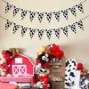 VILIFEVER 2 Pieces Cow Print Banner Flags for Farm Theme Birthday Party Decorations, Cow Farm Animal Barn Party Supplies for Kids Birthday Party, Pre-Strung