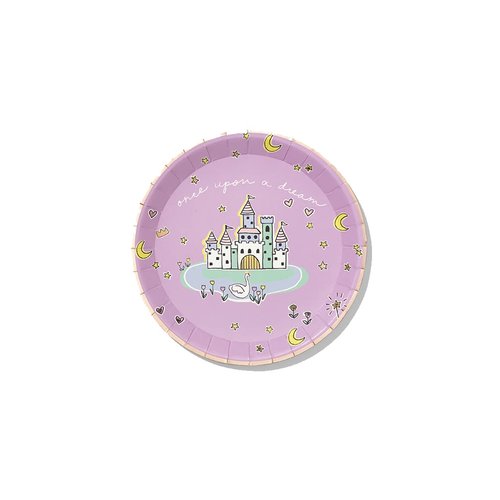Coterie Princess Paper Plates (Set of 10 Small Plates) Purple Princess Plates for Birthday Party, Baby Shower and More - Princess Party Decorations | 7.25" Princess Party Plates