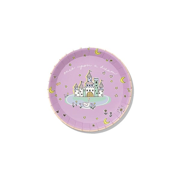 Coterie Princess Paper Plates (Set of 10 Small Plates) Purple Princess Plates for Birthday Party, Baby Shower and More - Princess Party Decorations | 7.25" Princess Party Plates