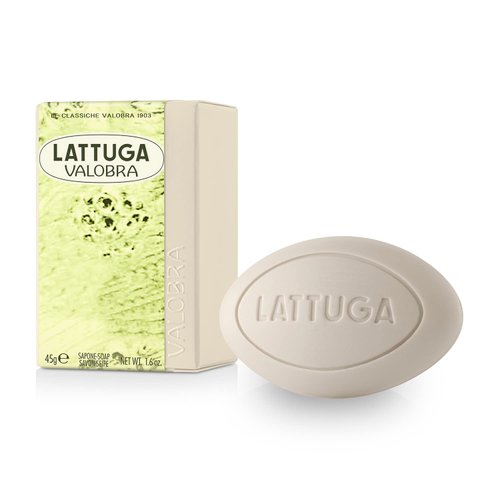 Valobra Bar Soap Lattuga, Travel Size Soap Bar with Lettuce Extract, Lavender & White Musk, 1.6 oz/45g