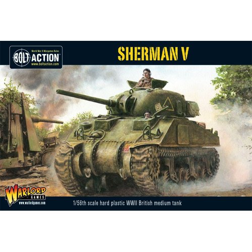 Warlord Bolt Action Sherman V Tank 1:56 Tabletop Miniatures - Plastic Paintable Miniature WWII Soldiers Set, Unpainted Table Top 28mm Military Minifigures for Adults - Gaming Figurines Pack