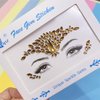 face jewels for makeup Festival Wedding Face Gems Temporary Tattoos mermaid halloween Bindi Fusion Headpiece Body Jewellery bindi face jewel(Topaz gold/SR16)