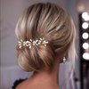 Campsis Wedding Hair Pins Rhinestone Wedding Hair Accessories for Bridal Flower Crystal Wedding Hair Pieces Handmade Bridal Hair Pin Bridesmaids for Women and Girls (F)