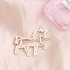 YienDoo Unicorns Hair Clips Barrette Gold Cute Pony Hairpins White Border Barrette Fashion Hollow Headpieces Geometric Metal Head Clip Bobby Pin Ponytail Holder Hair Accessories for Women Girls