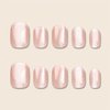 ArtiClaws Tiptrendz Press On Nails Short Oval Nude Cat Eye 24Pcs Nails Tips Acrylic Glitter Glossy Artificial Nails