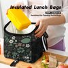 VLM Lunch Bags for Women,Leakproof Insulated Floral Lunch Box with Adjustable Shoulder Strap Reusable Zipper Cooler Tote Bag for Work,Picnic,Camping
