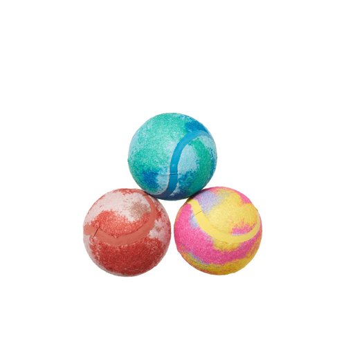 Barkbox Squeaker Ball Toys, Interactive Tennis Balls for Fetch, Training and Exercise, Engaging Plush Toys (Squeaky Clean Bath Bombs)