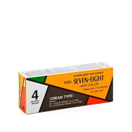 10 PAON SEVEN-EIGHT CREAMY TYPE HAIR COLOR NATURAL BROWN # 4 by Paon