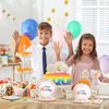 96 Pieces Happy Birthday Plates and Napkins Party Supplies for Confetti Sprinkles Theme Table Decorations Pastel Birthday Party Tableware Donut Paper Plates Napkins Forks Favors for 24 Guests.