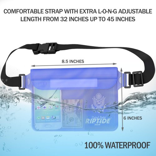 Waterproof Fanny Packs Pouch Clear Bag (2 Pack) For Men & Women Dry Bag Water Resistant With Adjustable Waist Strap