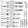 21 pcs Center Drill Bit Set, AFUNTA Self Centering Hinge Tapper Core Hole Puncher 5/64'' 7/64'' 9/64'' 11/64'' 13/64'' 5mm 1/4'' & 1 Pcs Hex Key & 10 Pcs Replacement Drill Bits