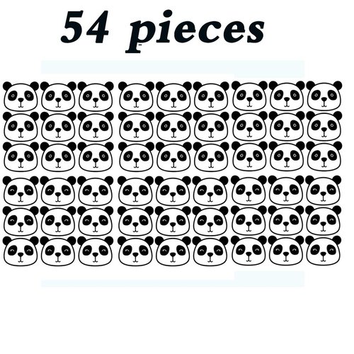 54pcs Cute Panda Wall Decals Removable Vinyl Wall Stickers for Nursery Room Baby Kids Boys Girls Bedroom Wall Decoration