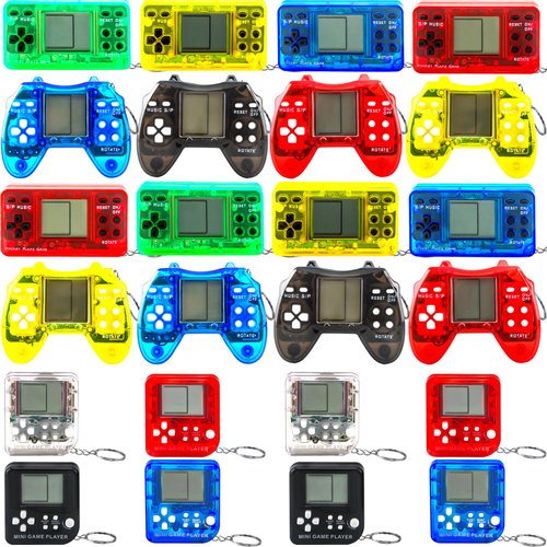 Haconba 24 Pack Mini Video Game Party Favors Small Video Game Keychain Game Console Keychain for ...