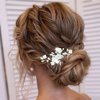 Unicra Flower Wedding Hair Comb Sparkly Crystal Bridal Hair Piece Rhinestone Hair Accessorie for Women