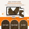 Full Shine Brown Clip in Human Hair Extensions Seamless Clip in Hair Extensions,Pu Weft Medium Brown Real Human Hair Clip in Extensions Straight Brazilian Hair 18 Inch 8 Pcs 120G