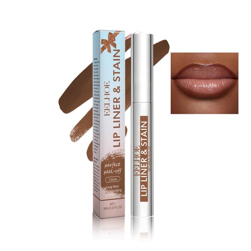 Easilydays Long-Lasting Peel Off Matte Lip Tint, Nude Matte Natural Lip Tinted, Moisturizing Lip Liner Tattoo Stain, Highly-Pigmented Peel Off Lip Gloss, Non-Stick & Waterproof Formula, 03# Cocoa