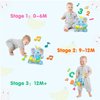 Ryotagift Baby Bilingual Musical Elephant Stuffed Animals Toys,Infant Early Learning Toys with Light-Up Music & Crinkle,Tummy Time Toys for 0 3 6 9 12+ Months for Baby Boy Girl Gift,Blue