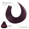 WindTouch Tape in Hair Extensions Wine Red Remy Hair Extensions Silky-Smooth Straight Burgundy 20 Pcs 16Inch #99j 30g Invisible Tape in Hair Extensions Human Hair