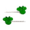 MOUSE JEWEL HEAD Handmade Bobby PIn Hair Clips - Set of 2 - You Choose Color (Hot Pink)