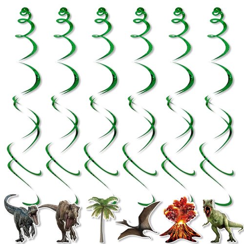 24PCS dinosaur Decorations Hanging Swirls Party Supplies Party Foil Ceiling Wall Decor for Baby Shower Birthday Party Favors