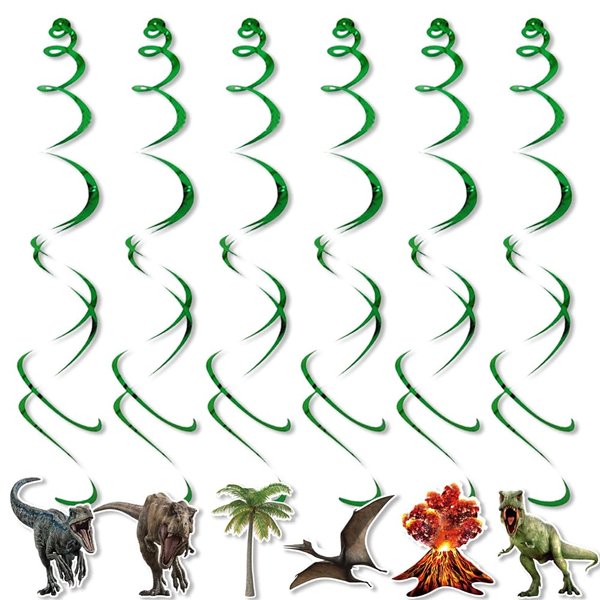 24PCS dinosaur Decorations Hanging Swirls Party Supplies Party Foil Ceiling Wall Decor for Baby Shower Birthday Party Favors