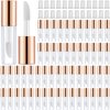 100 Pieces 1.2 ml Clear Mini Lip Gloss Tube Refillable Empty Lip Balm Gloss Containers Bottles Transparent Mini Lipstick Containers for Women Girls DIY Makeup (Rose Gold)