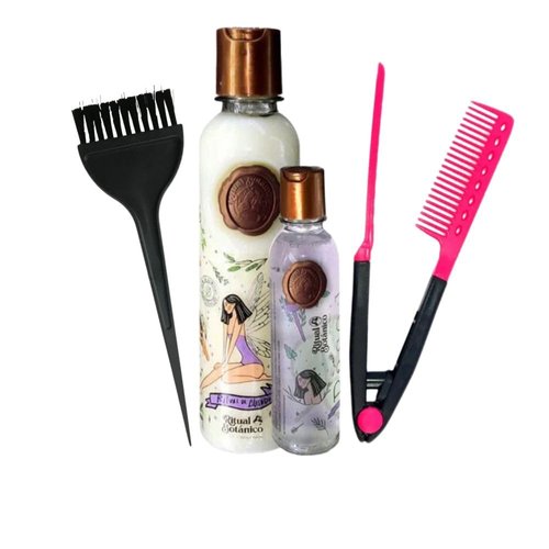 Keratin Hair Mask, Straightener, and Brush Set (3 Pack) with Organic Colombian Botanico Keratina and Botanico Shampoo (8.45 Fl Oz)