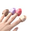 RUBIXIAN Finger Puff 4 Pcs Mini Triangle Makeup Puff for women Super Soft Beauty Makeup Tools Suitable for Loose and Body Powder (4 Color 1 Set)