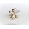Generic Small mini gold flower metal hair claw clip with faux pearls