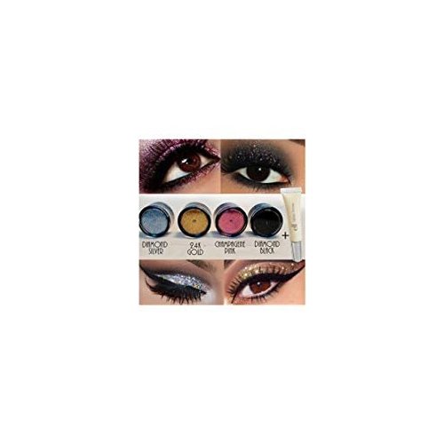 4pc GlitterWarehouse Loose Glitter Powder for Eyeshadow Body Art + E.l.f Elf Glitter Glue