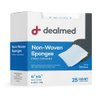 Dealmed 4" x 4" Non-Woven Non-Stick Gauze Sponges – 4-Ply Sterile Post-Op Gauze Pads Individually Wrapped for Wounds, First Aid, Medical & Dialysis Facilities, 25 Count (Pack of 1)