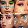 Face Glitter Body Glitter Gel with Face Heart Star Stickers, 6 Colors Hair Glitter Gel with Self Adhesive Face Gems Stick on Rhinestone Stickers for Face, Hair, Body for Festival Makeup