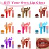 BRIPATI DIY Lip Gloss Making Kit, 46PCS DIY Lip Gloss Kit to Make Your Own Lip Gloss, Moisturizing Lip Glaze Handmade Set, Beginner Lip Gloss Kit, Lip Gloss Making Supplies Set for Women Girls