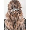 Gorais Crystal Bride Wedding Hair Comb Pearl Bridal Hair Pieces Rhinestone Hair Accessories for Women and Girls (A-Silver)