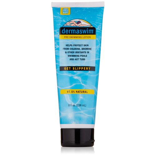 DermaSwim Pre-Swimming Lotion - Helps Protect Skin from Chlorine in Pools and Hot Tubs | Vitamin-Infused & Paraben-Free | 97.5% Natural Lotion with Aloe and Green Tea | Made in USA | 8 Fl Oz