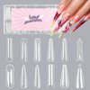 BOMOQING Dual Forms for Poly Nail Gel, 144PCS Dual Nail Forms Molds, Acrylic Full Cover False Nail Tips, 12 Styles 12 Sizes Scale for Manicure Extension