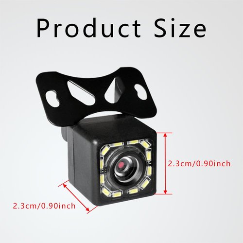 Lecctso Backup Camera, Back Up Camera for Cars, HD 12 LED 150 Degree Wide Angle Car Reverse Camera Clear Night Vision & IP69 Waterproof, Rear Camera Car Accessories Universal for Car SUV Truck