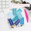SILPECWEE 8 Sheets Blue Nail Wraps for Women Glitter Solid Color Nail Polish Stickers Stick on Nail Polish Strips Gel Nail Strips Self Adhesive Fingernail Manicure Design with Nail File